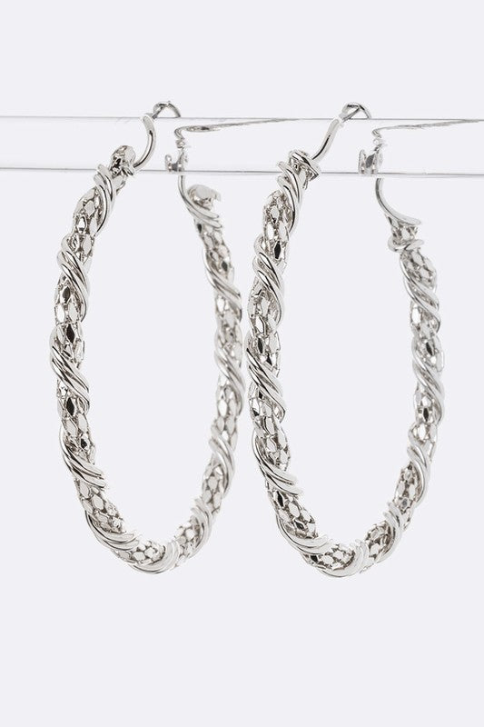 Twisted Chain Hoop Earrings