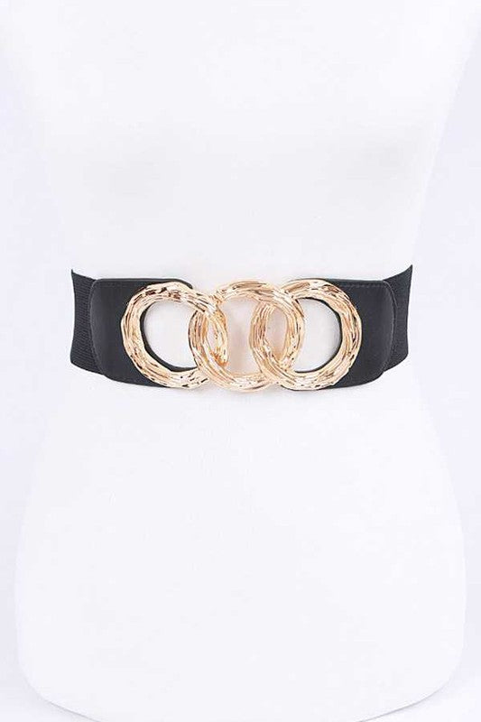 Round Buckle Fashion Elastic Belt