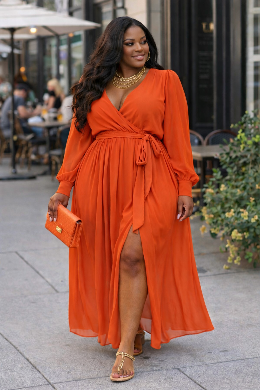 wrap front maxi dress Green Warehouse Chiffon Wrap Knot Front Maxi Dress