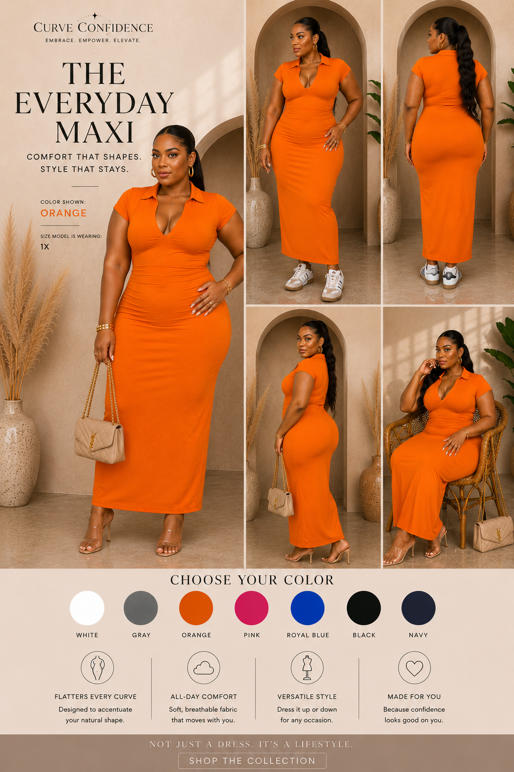 Collar Stretch Dress