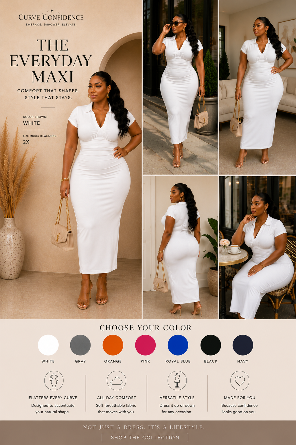 Collar Stretch Dress