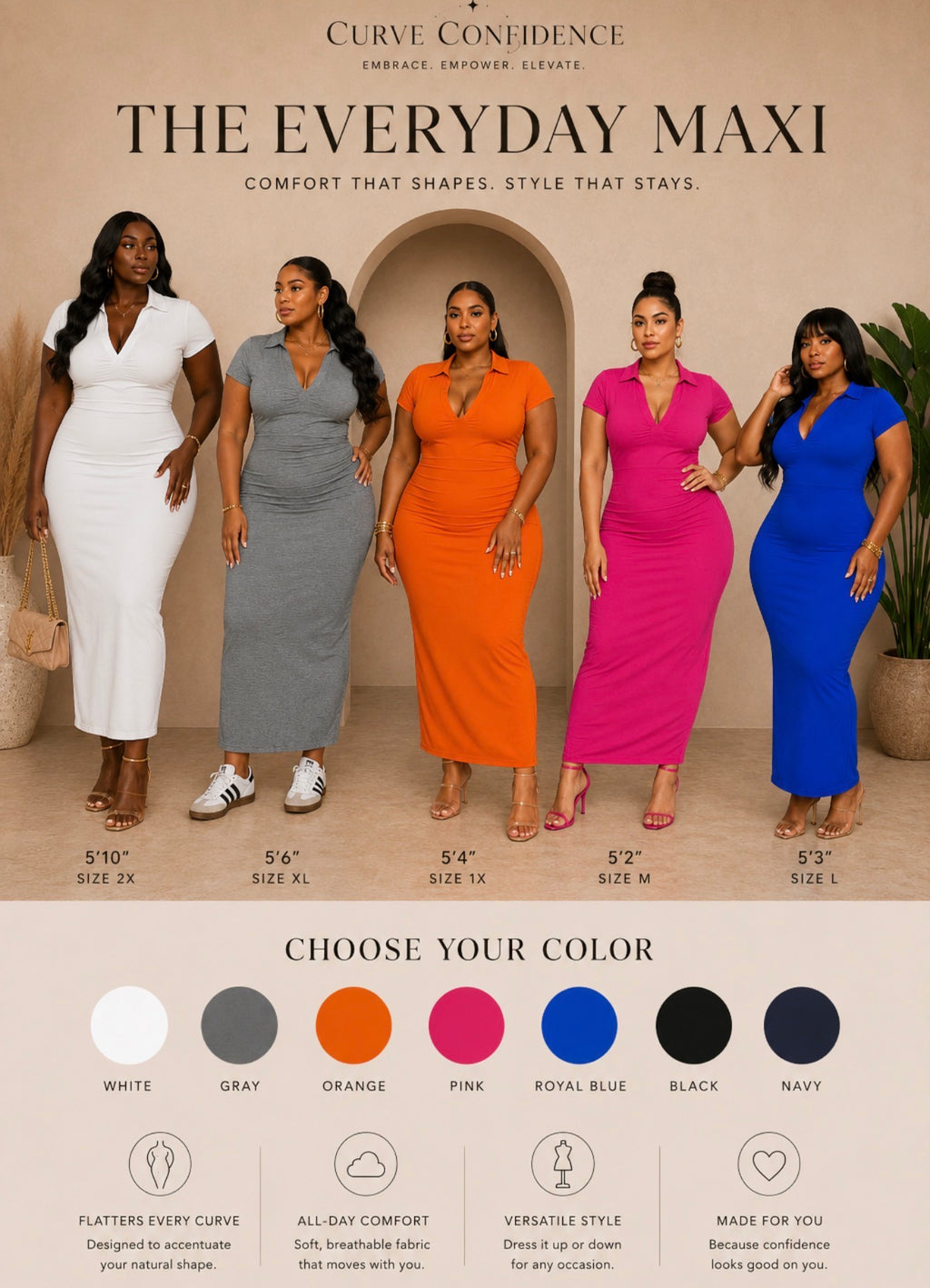 Collar Stretch Dress