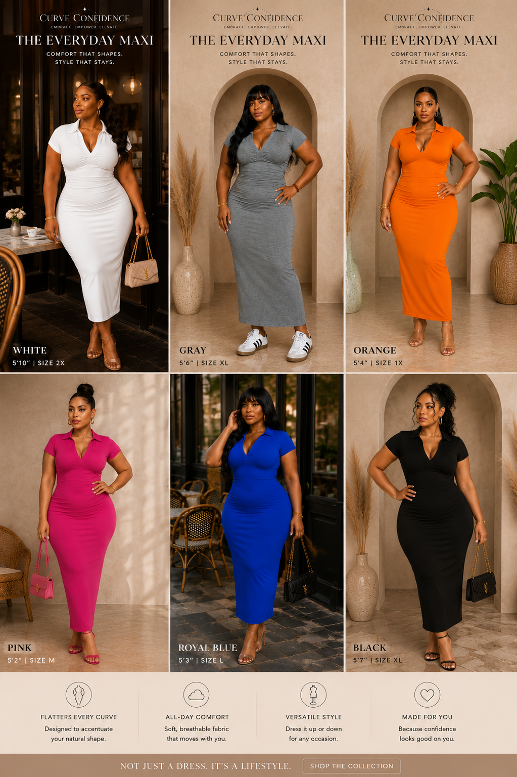 Collar Stretch Dress