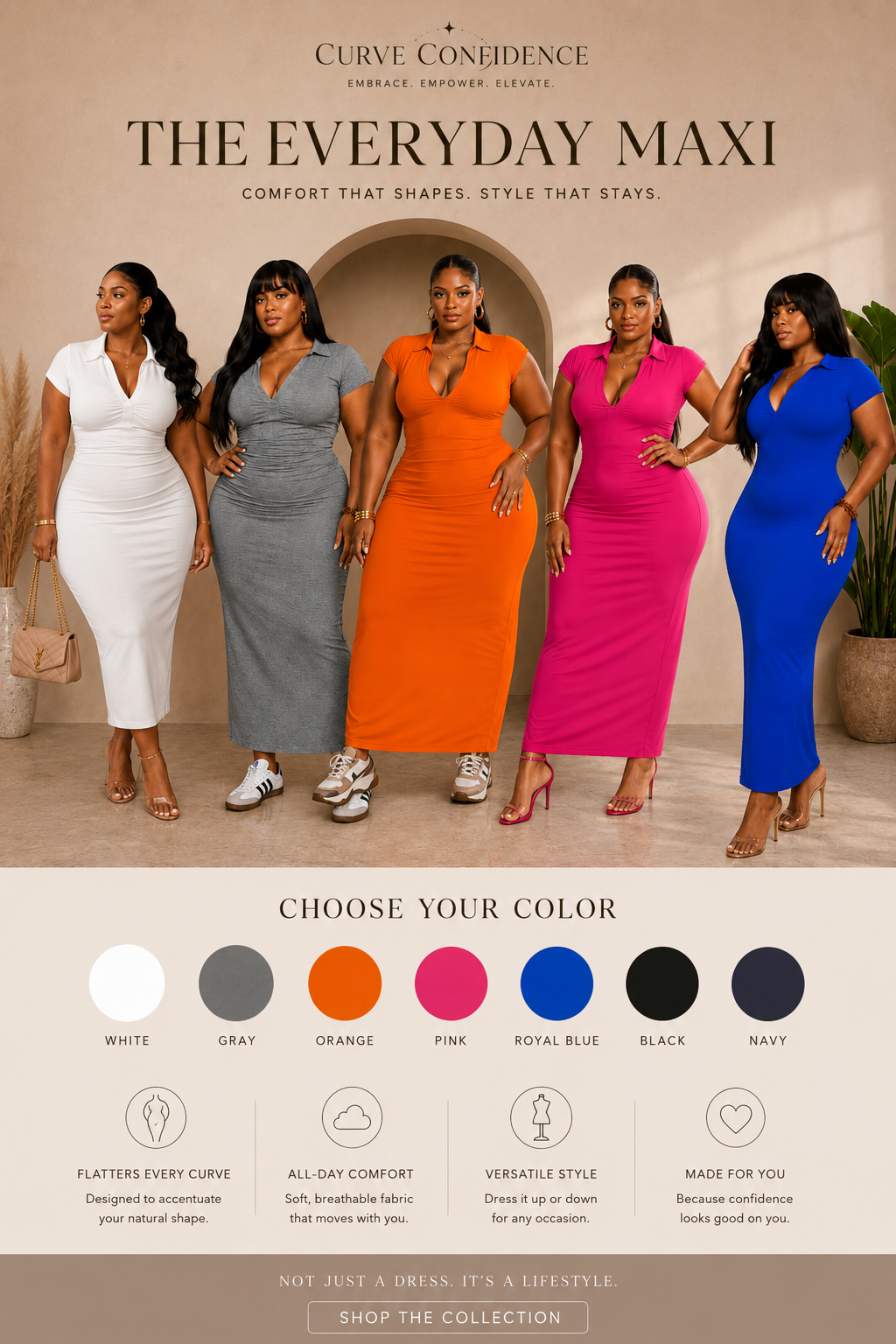 Collar Stretch Dress