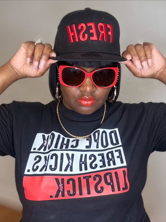 Dope Chick. Fresh Kicks. Red Lipstick 💄 Shirt