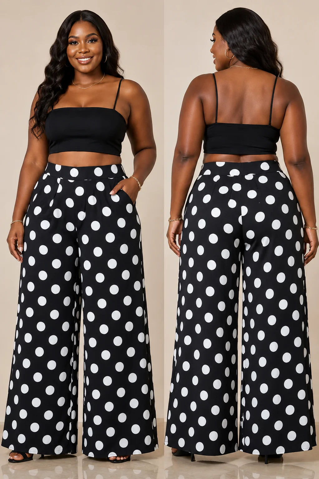 Polka Dot Wide Leg Pants