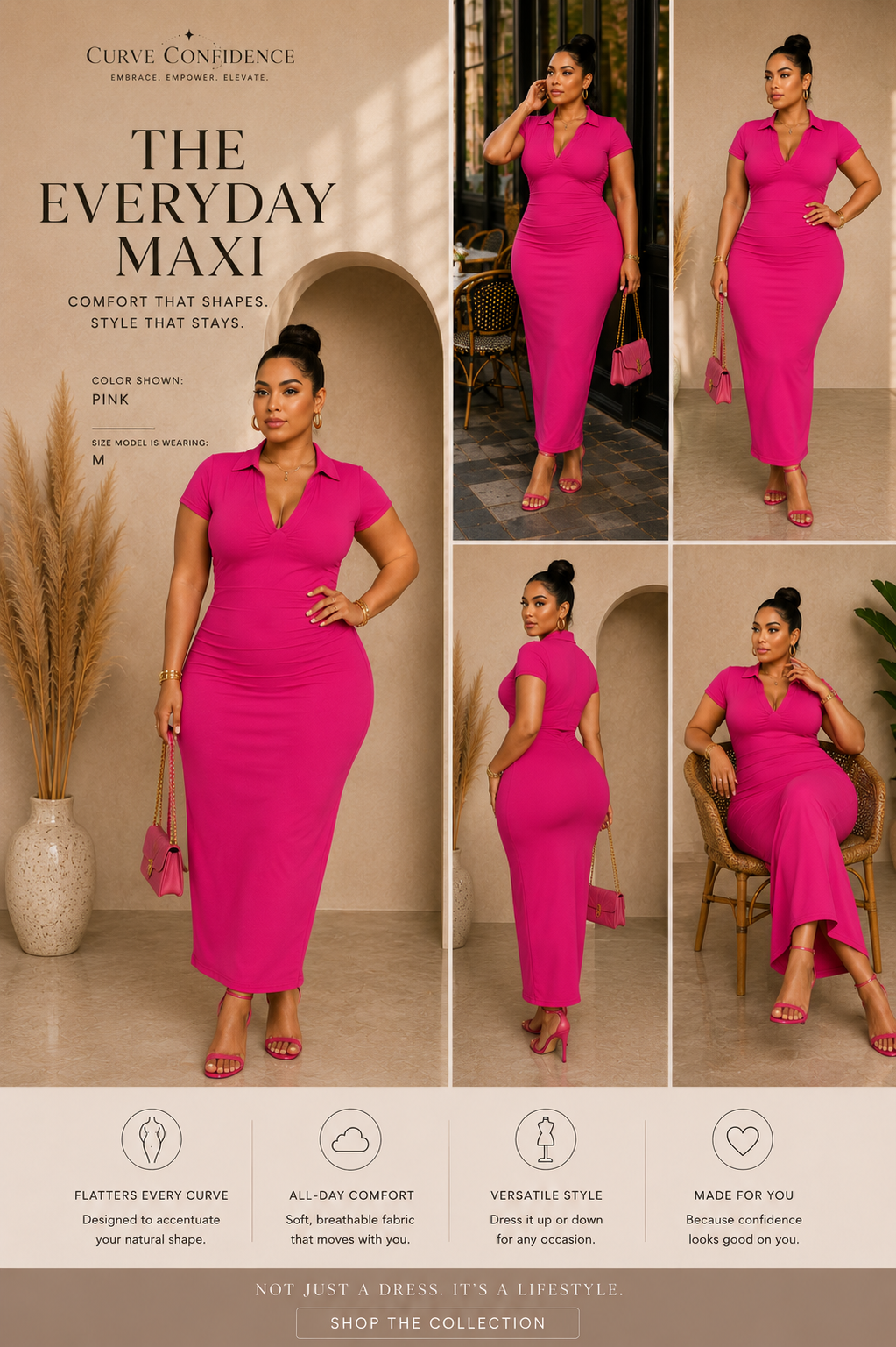 Collar Stretch Dress