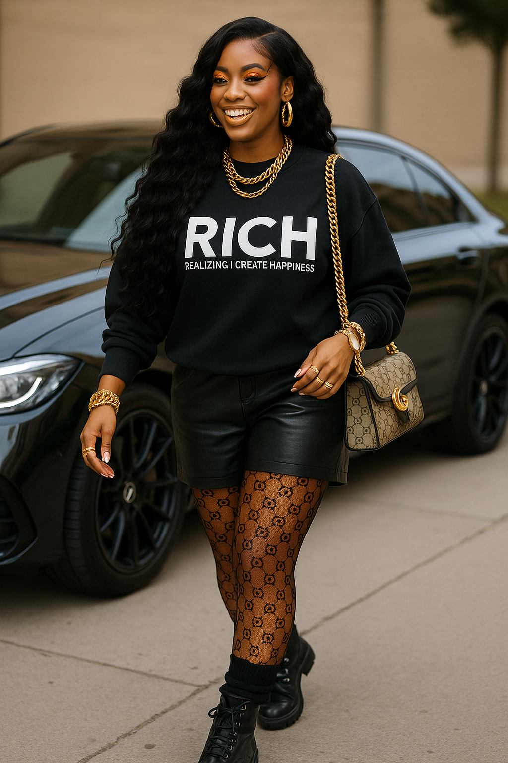 RICH glitter oversized sweatshirt