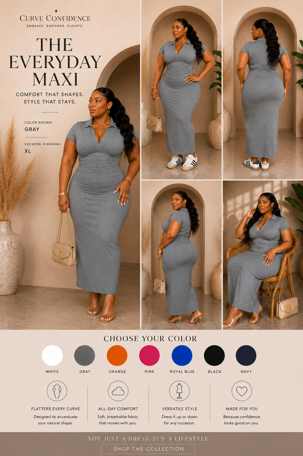 Collar Stretch Dress