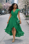 City Bloom High-Low Wrap Dress