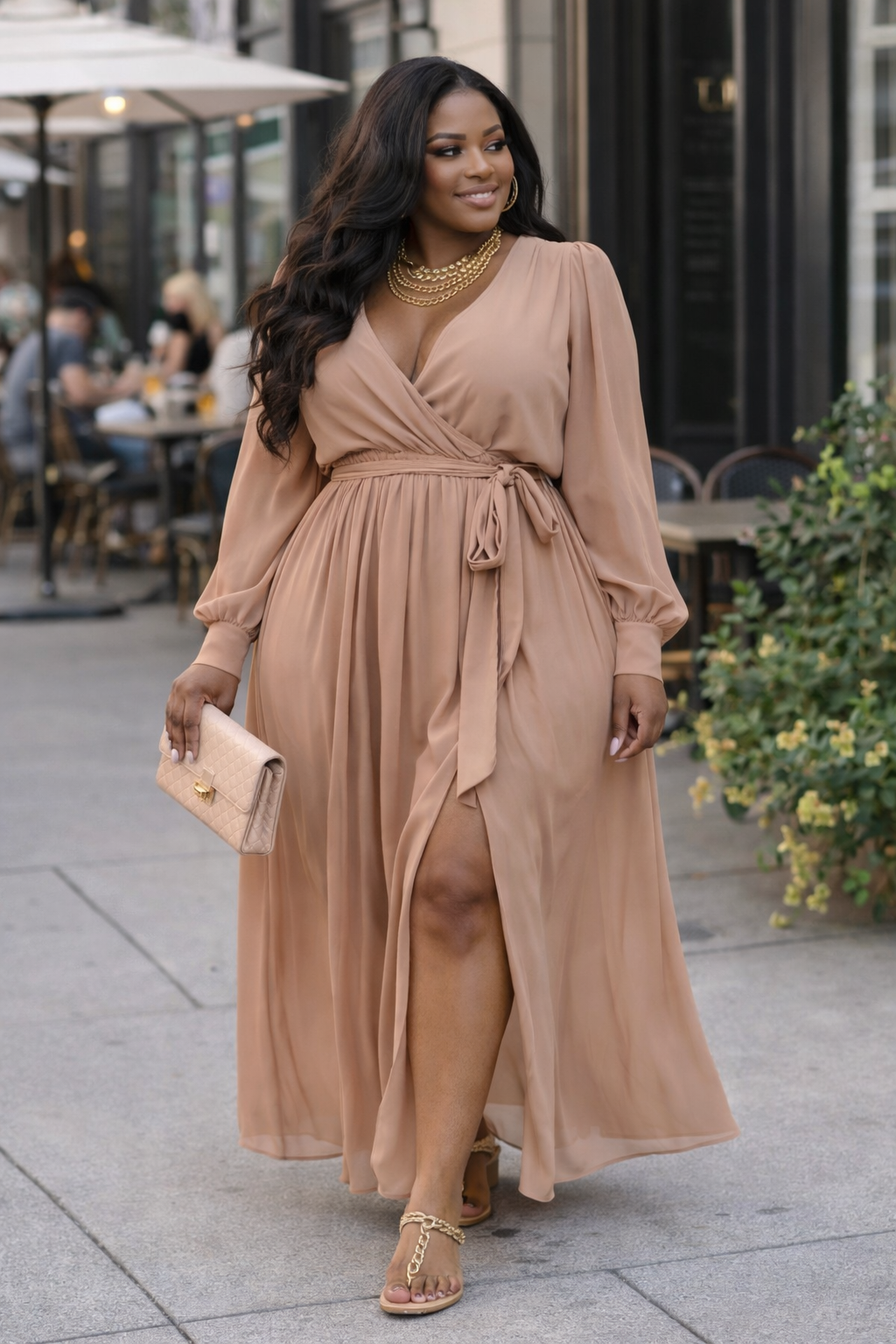 oversized wrap dress ATHENA Linen Wrap Dress