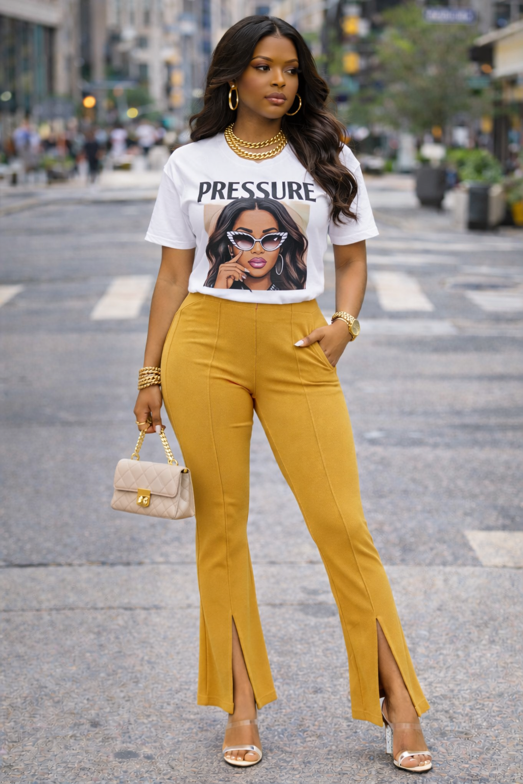 The Boss Split Spring Stretch Pants