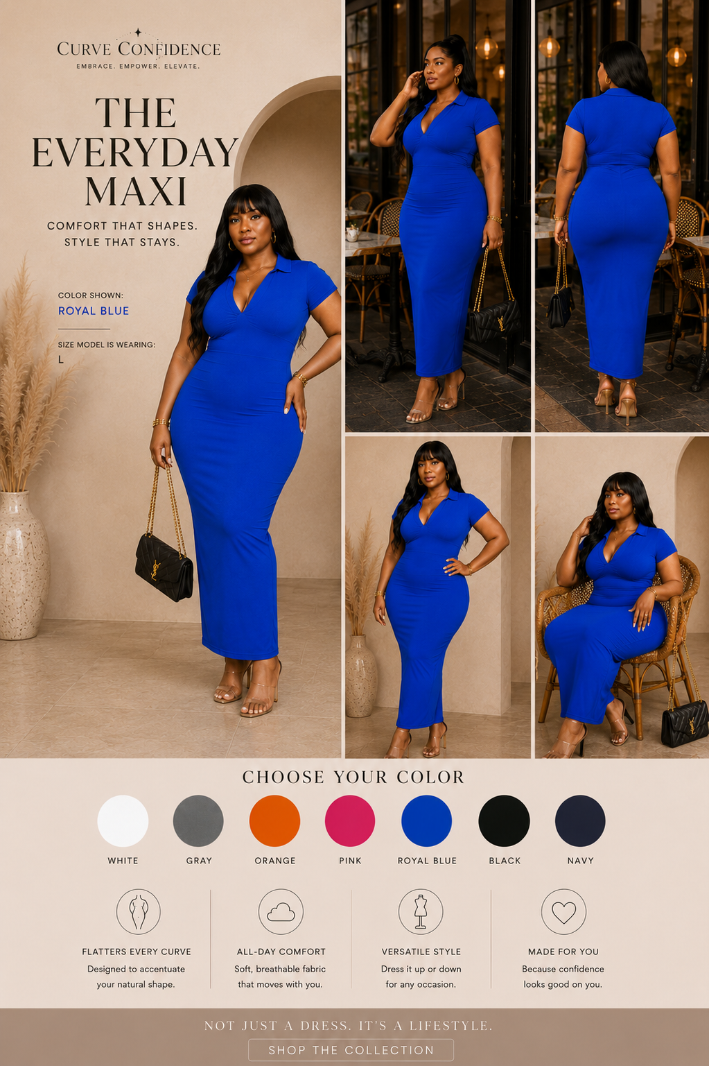 Collar Stretch Dress