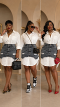 Button Down Collar Dress & Skirt