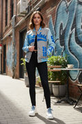 Chic lifestyle photo of varsity jacket